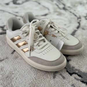 White and Gold Sneakers
